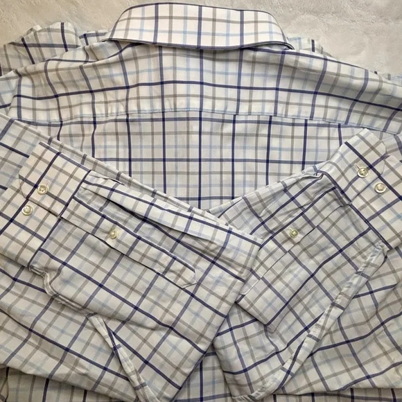 Nordstrom Men's Blue Plaid Shirt - Picture 4 of 5